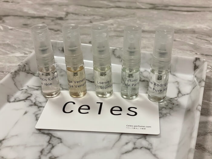 ネット香水専門店Celes(セレス)『Celesセレクト』で頼んだ香水5つ